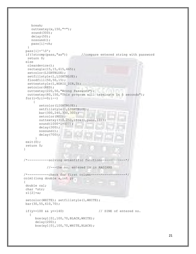 Scientific calculator in c PDF
