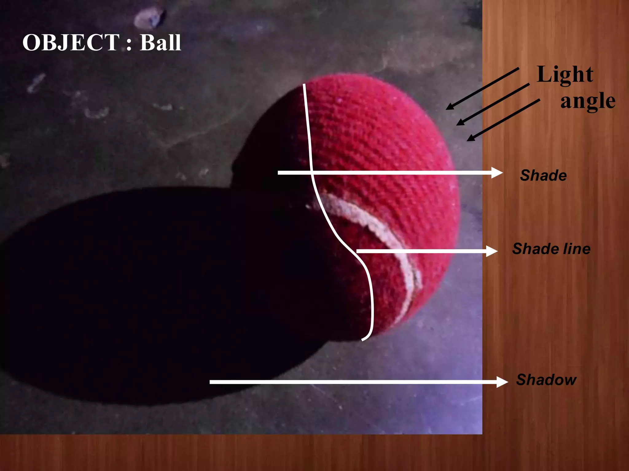 Shade
Shadow
Shade line
Light
angle
OBJECT : Ball
 