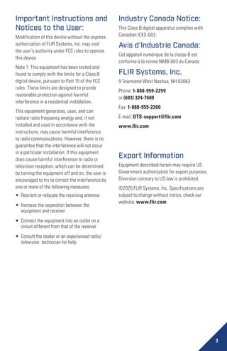 Instruction manual | Flir Scion | Optics Trade | PDF