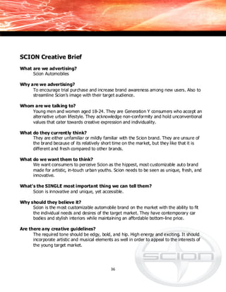 Scion Creative Scion Research Project | PDF