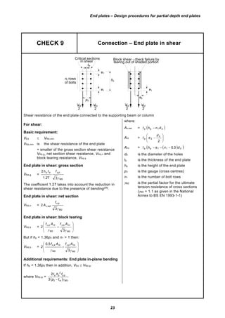 Distance Between Shear Hook Eurocode SCI_P358 Simple Joints to Eurocode 3 Steel | PDF