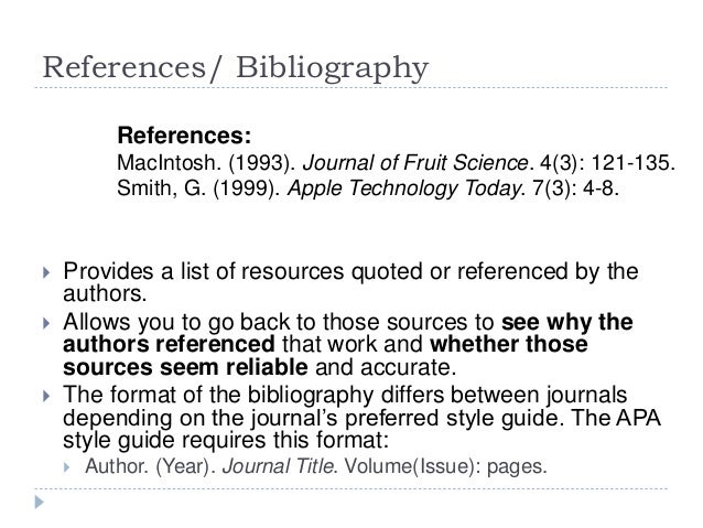 how to read a scientific paper reference page for paper