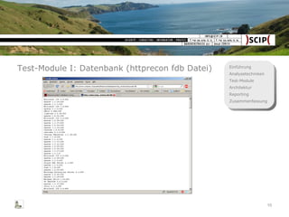 Test-Module I: Datenbank (httprecon fdb Datei) 