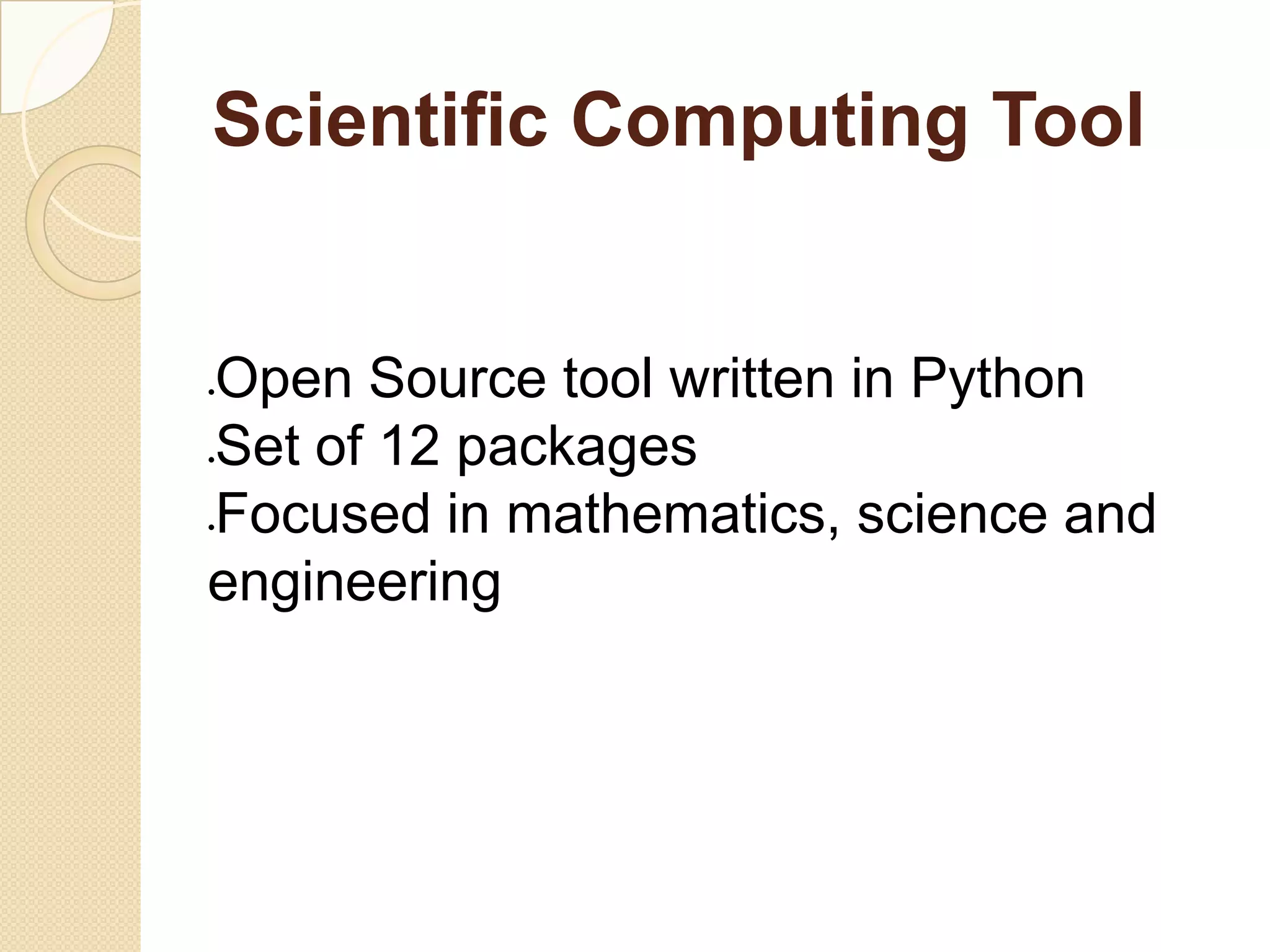 SciPy - Scientific Computing Tool | PPT