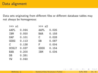Data alignment


Data sets originating from diﬀerent ﬁles or diﬀerent database tables may
not always be homogenous:

    >...