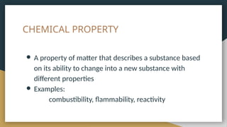 Reactivity Property Example Particle Nature of Matter - Chemistry Grade 8 | PPTX