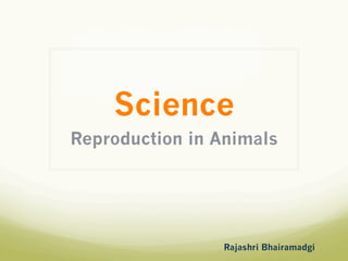 Science
Reproduction in Animals
Rajashri Bhairamadgi
 