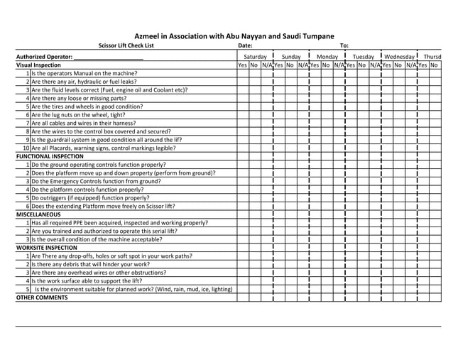 Scissor Lift 2 Daily Inspection Log scissor-lift-2-daily-inspection-log