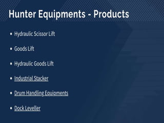 Scissor lift manufacturers in chennai hunter equipments | PPTX