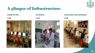 A glimpse of Infrastructure
C O M P U T E R
L A B
S C I E N C E
L A B
F A S H I O N D E S I G N I N G
L A B
18
 