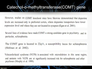 Catechol-o-methyltransferase(COMT) gene
 
