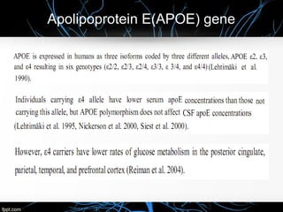 Apolipoprotein E(APOE) gene
 