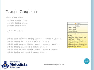 Vetor (array)Um vetor é composto de três partes:DeclaraçãoCriaçãoInicializaçãoPodemos também criar e inicializar o vetor da seguinte forma:105int[] valores;	// ou int valores[];String[] nomes;	// ou String nomes[];int[] valores = newint[100];String[] nomes = new String[50];valores[0] = 5;nomes[10] = "Rafael";int[] valores = {2, 5, 4, 8, 5};Guia de Estudos para SCJA
