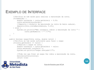 Métodos com passagem de parâmetro128StackpublicclassVendaLivro {publicstaticvoidmain(String[] args) {int quantidade = 3;    Livro livro = new Livro();    livro.setTitulo("Java com Aveia");    livro.setAutor("Sakurai");    livro.setPreco(35.90);    Comprovante c = new Comprovante();c.emitir(quantidade, livro);  }}Heappublicclass Comprovante {publicvoid emitir(int qtd, Livro l) {    /* utiliza o qtd e o l para emitir       comprovante. */  }}Guia de Estudos para SCJA