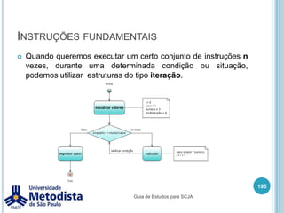 Polimorfismo com Interface181/** * Classe utilizada para ordenar qualquer tipo de classe * que implementa a interface Comparavel. */publicclass Ordenar {    /**     * Método que utiliza o algoritmo de bubblesort     * para ordenar um vetor de objetos do tipo <code>Comparavel</code>.     * @param objetos - Vetor de objetos que ordenados.     */publicvoid ordenar(Comparavel[] objetos) {        for (int i = 0; i < objetos.length; i++) {            for (int j = i + 1; j < objetos.length; j++) {                /* Verifica se os objetos não estão na ordem. */if(objetos[i].comparar(objetos[j]) > 0) {                    /* Troca os objetos de lugar no vetor. */Comparaveltemp = objetos[i];                    objetos[i] = objetos[j];                    objetos[j] = temp;                }            }        }    }}Guia de Estudos para SCJA