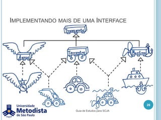 ClasseUma Classe define quais as características (atributos) e ações (métodos) para representar as “coisas” do mundo real, podemos dizer que uma classe é um modelo ou forma que define como devem ser os objetos.Os atributos de uma classe podem ser de tipos primitivos, enumerações ou outro objeto.Os métodos de uma classe vão representar as ações que aquela classe pode ter, dependendo do estado dos atributos os métodos podem executar de formas diferentes.20Guia de Estudos para SCJA