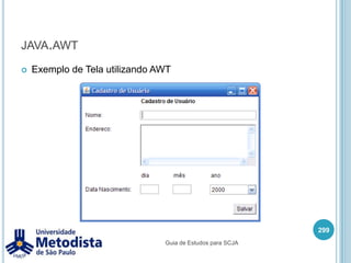 javac (compilando com –classpath)Para compilar a classe Relatorio.java podemos fazer da seguinte forma:Se compilarmos a partir da pasta C:\SCJAOBS: Note que a classe Relatorio tem referencia para a classe Aluno, portanto vamos adicionar no classpath o diretorio codigos.285C:\SCJA>javac -classpathcodigoscodigos\metodista\relatorio\Relatorio.javaGuia de Estudos para SCJA