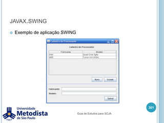 javac (compilando com –classpath)Para compilar a classe Teste.java podemos fazer da seguinte forma:Se compilarmos a partir da pasta C:\SCJAOBS: Note que a classe Teste tem referencia para a classe Aluno e Relatorio, portanto vamos adicionar no classpath o diretorio codigos.OBS2: Se precisarmos compilar uma classe que utiliza alguma classe que está dentro de um arquivo .jar, podemos também utilizar a opção –classpath. 287C:\POO>javac -classpathcodigoscodigos\metodista\teste\Teste.javaGuia de Estudos para SCJA