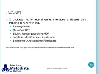 javajava é um comando utilizada para invocar a JVM para executar um arquivo .class com os bytecodes Java.Este comando deve receber pelo menos o nome da classe que precisa ser executado e está classe deve possuir um método com a seguinte assinatura:A partir deste método main que será executado a aplicação.Este comando  pode também receber argumentos:Os argumentos são passados através de um vetor (array) de Strings para o método main.288java [-opções] class [argumentos...]publicstaticvoidmain(String[] args)javaMinhaClasse arg1 arg2 arg3Guia de Estudos para SCJA