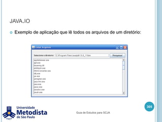 java - ExemploQuando executamos a aplicação passando os nomes como parâmetro, estes nomes são impressos no console.Note que quando precisamos passar um parâmetro que possua espaços em brancos, devemos utilizar as aspas duplas para delimitar a área do parâmetro, exemplo “Rafael Sakurai”.291Guia de Estudos para SCJA