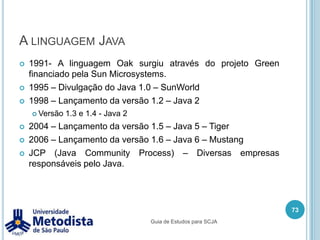 AgregaçãoInforma que uma classe faz parte de outra classe, mas não de forma exclusiva.63Guia de Estudos para SCJA