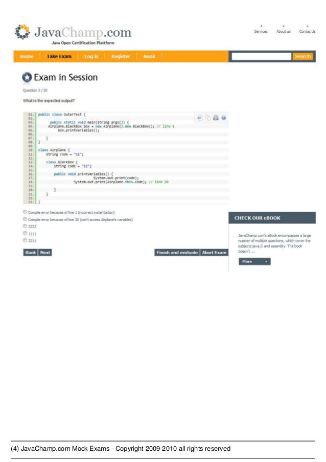 Scjp Sample Questions Pdf
