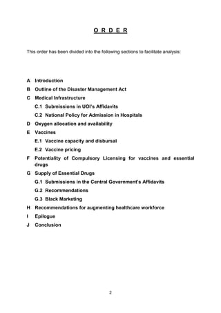 2
O R D E R
This order has been divided into the following sections to facilitate analysis:
A Introduction
B Outline of th...