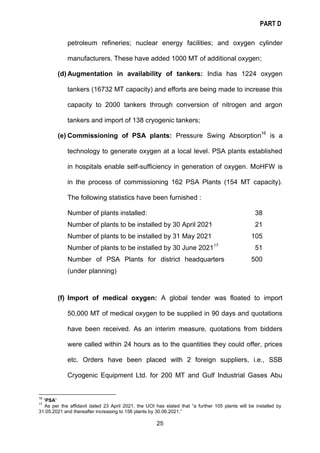 PART D
25
petroleum refineries; nuclear energy facilities; and oxygen cylinder
manufacturers. These have added 1000 MT of ...