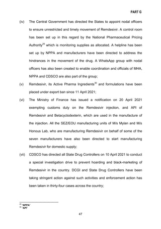 PART G
47
(iv) The Central Government has directed the States to appoint nodal officers
to ensure unrestricted and timely ...