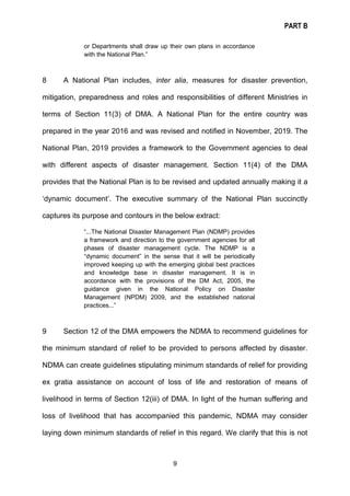 PART B
9
or Departments shall draw up their own plans in accordance
with the National Plan.”
8 A National Plan includes, i...