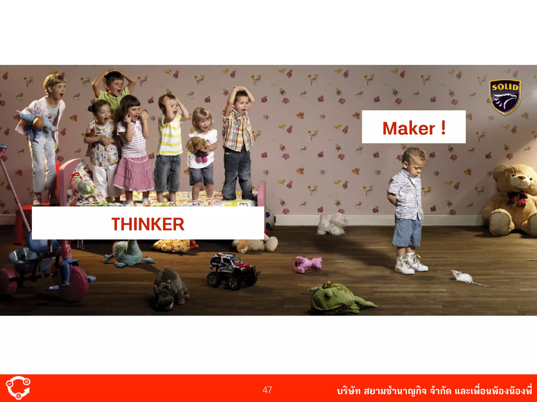 บริษัท สยาม๡ํานาญกิจ จํากัด และเพื่อนพ้องน้องพี่47
Maker !
THINKER
 