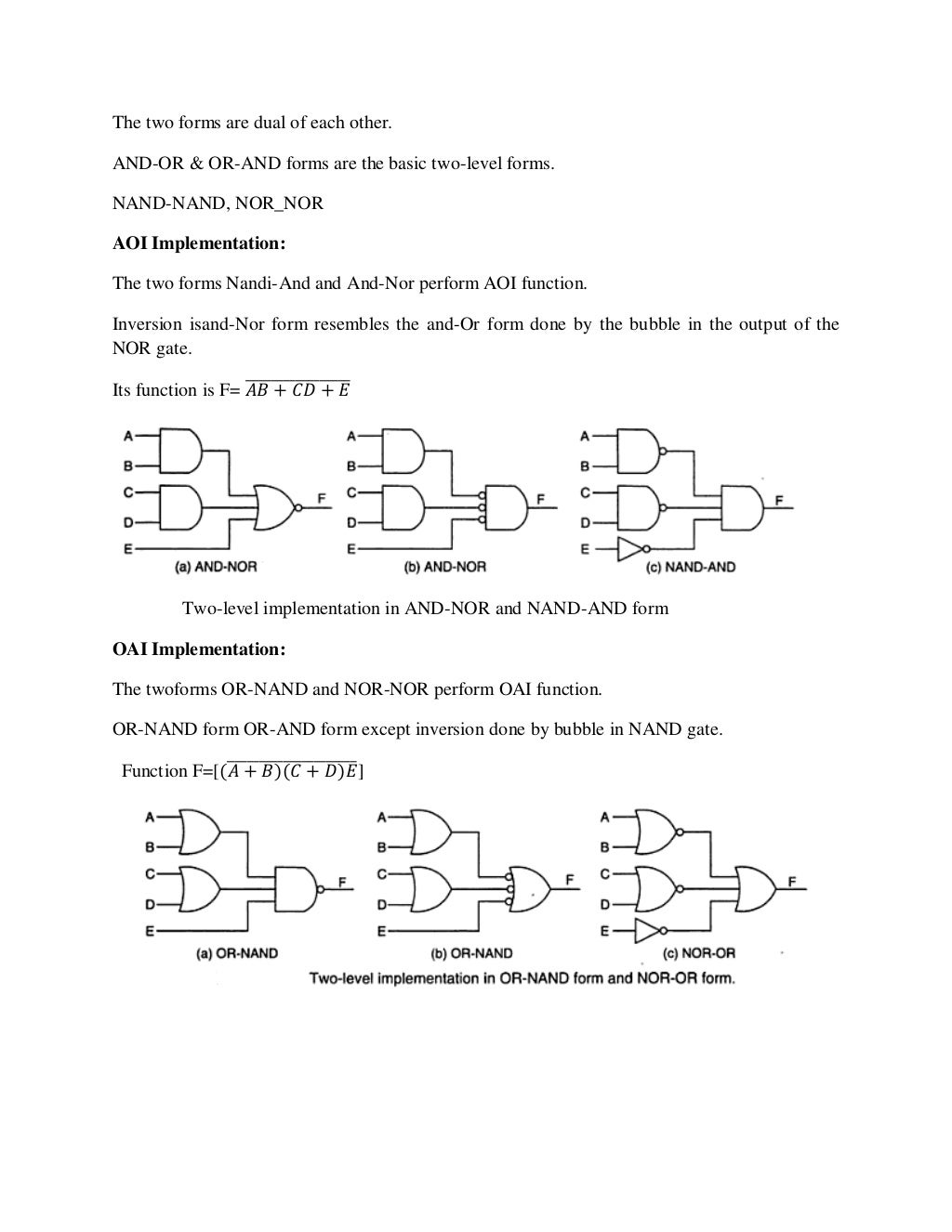Switching circuits and logic design