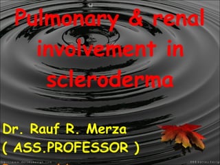 Pulmonary & renal involvement in scleroderma Dr. Rauf R. Merza ( ASS.PROFESSOR ) Prepared by : Dr. Yahya A. Mohammad  