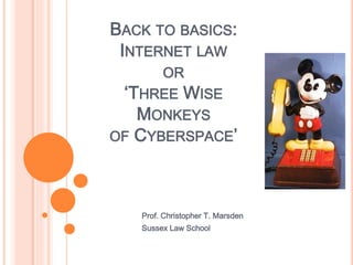 SCL Marsden Introduction to Internet Law | PPT