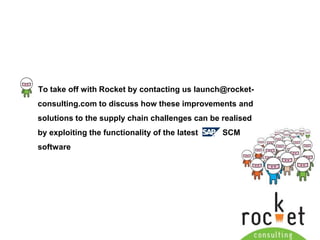 SAP SCM utilises SAP NetWeaver® technology which unifies all technology components onto one platformSAP SCM (Supply Chain Management)The main products that make up the          SAP SCM suite are: Planning -