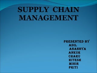 SUPPLY  CHAIN MANAGEMENT ,[object Object],[object Object],[object Object],[object Object],[object Object],[object Object],[object Object],[object Object]