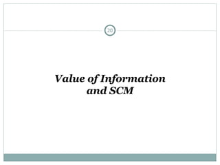 Value of Information and SCM 
