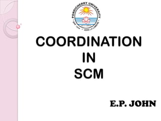 COORDINATION
     IN
    SCM

        E.P. JOHN
 