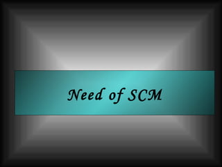 Need of SCM 