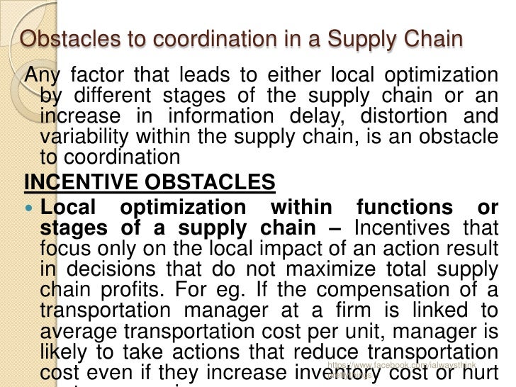 Supply Chain Management Coordination.