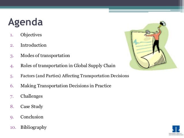 supply chain management transportation mba project