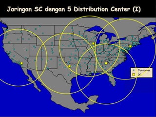 Customer
DC
Jaringan SC dengan 5 Distribution Center (I)
 