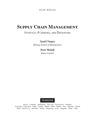 Supply Chain Management Sunil Chopra SCM | PDF