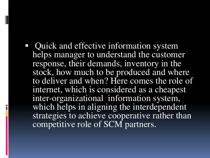 the role of supply chain management for many companies The use of information technology (it) is considered a prerequisite for the effective control of today’s complex supply chains because, today companies are often. the role of supply chain management for many companies The use of information technology (it) is considered a prerequisite for the effective control of today’s complex supply chains because, today companies are often.