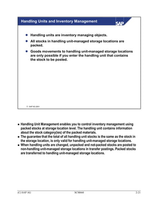 Unit Handling Inventory Scm660 handling-unit-management | PDF