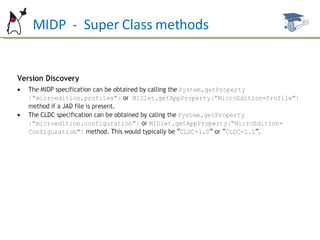 MIDP  -  Super Class methods 