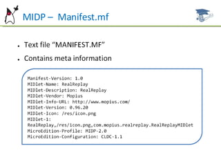 MIDP –  Manifest.mf 