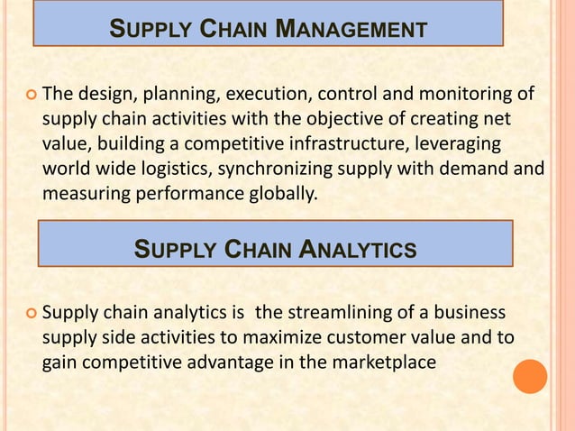 Supply Chain Management - Business Analytics | PPT