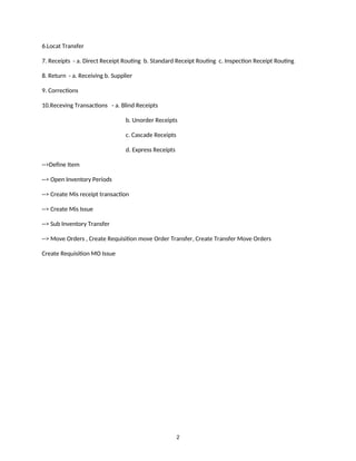 oracle supply chain management setup doc | DOCX