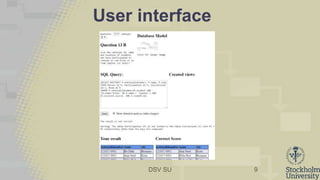 DSV SU
User interface
9
 